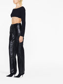 Gcds Cropped Boat Neck Sweater