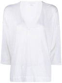 Majestic V Neck Linen Blend Sweater