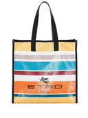 Etro Nylon Striped Tote Bag