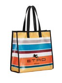 Etro Nylon Striped Tote Bag