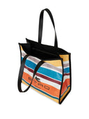 Etro Nylon Striped Tote Bag