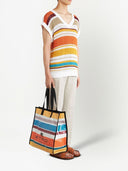 Etro Nylon Striped Tote Bag