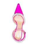 Mach & Mach Crystal Embellished Satin Slingback Pumps