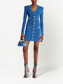 Balmain Embossed Buttons Knit Mini Skirt