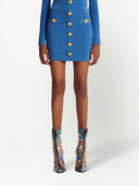 Balmain Embossed Buttons Knit Mini Skirt