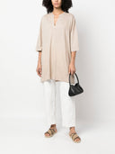Majestic 3/4 Sleeve Linen Blend Tunic Dress