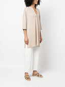 Majestic 3/4 Sleeve Linen Blend Tunic Dress