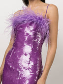 Giuseppe Di Morabito Feathers Sequins Long Dress