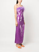 Giuseppe Di Morabito Feathers Sequins Long Dress