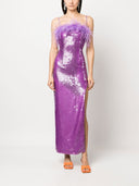 Giuseppe Di Morabito Feathers Sequins Long Dress