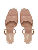 Valentino Garavani Tan Go Leather Platform Sandals