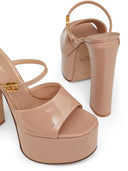 Valentino Garavani Tan Go Leather Platform Sandals