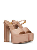 Valentino Garavani Tan Go Leather Platform Sandals