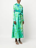 813 Vestido de seda con estampado floral