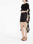 David Koma Flounce Detail Jersey bijgesneden top