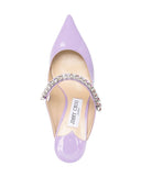 Jimmy Choo Bing 65 Muli in pelle di brevetto con cinturino cristallino