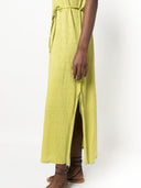 Majestatyczna lniana mieszanka długa sukienka