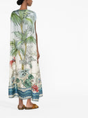 F.R.S. Kort tryckt siden kaftan klänning