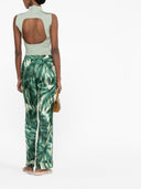 F.R.S . Wide Leg Printed Silk Trousers