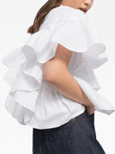 Az Factory With Lutz Huelle Ruffled Sleeves Cotton Shirt
