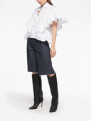 Az Factory With Lutz Huelle Ruffled Sleeves Cotton Shirt