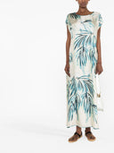 F.R.S . Long Printed Silk Dress