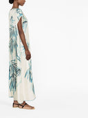 F.R.S . Long Printed Silk Dress