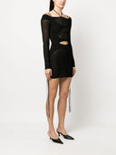 Andrea Adamo Gesnit geribbelde mini -jurk