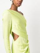 Roland Mouret Asymmetric Silk Crepe Long Dress