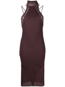 안드레아 아 다모는 미디 드레스를 늑골로 늑골