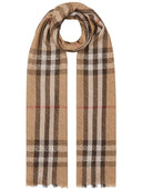 Burberry Check Motif Wool And Silk Blend Scarf
