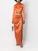 Gcds Long Sleeve Cropped Top