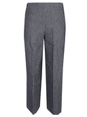 Vía Masini 80 Pantalones de mezcla de lino de pierna recta