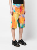 études Tie Dye Print Cotton Shorts