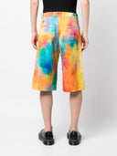 études Tie Dye Print Cotton Shorts