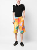 études Tie Dye Print Cotton Shorts