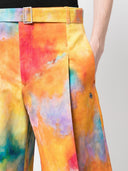 études Tie Dye Print Cotton Shorts