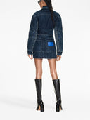 Off White Cropped Denim Jacket