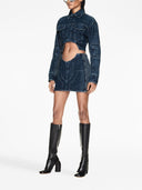 Off White Cropped Denim Jacket