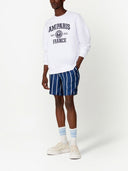 Ami Paris Striped Silk Shorts