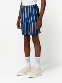Ami Paris Striped Silk Shorts