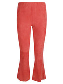 Via Masini 80 Flared Cropped Suede Trousers
