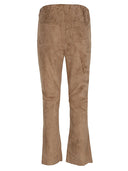 Via Masini 80 Flared Cropped Suede Trousers