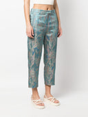 Alberto Biani Floral Print Jacquard Trousers