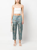 Alberto Biani Floral Print Jacquard Trousers
