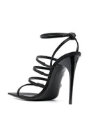 Sandalias de tacón de satén de satén Saint Laurent