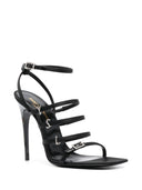 Sandalias de tacón de satén de satén Saint Laurent