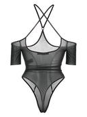 Knwls Short Sleeve Leotard With Neck Straps