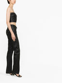 Ludovic De Saint Sernin Stretch Leather Lace Up Jeans