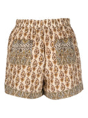 Gold Hawk Printed Drawstring Shorts